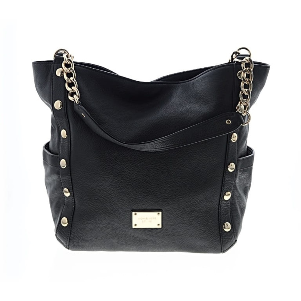 Michael Kors Black Shoulder Bag with Gold Accents